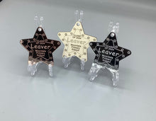 Load image into Gallery viewer, School Leavers engraved Medal Star shape personalised Blank