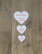 Load image into Gallery viewer, Vertical Acrylic Hanging Heart Bunting