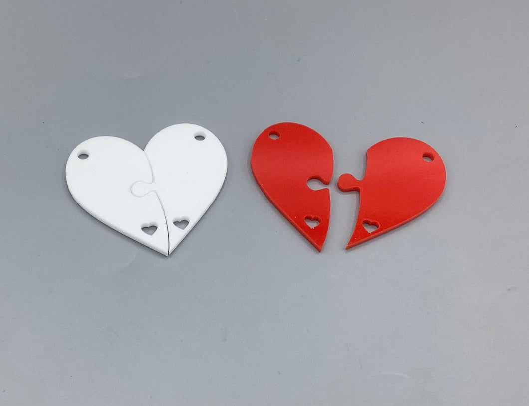 Heart Puzzle Shaped Keyring Blank