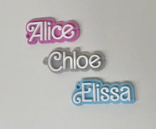 Load image into Gallery viewer, Personalised Name Keyring/Bag Tag Swirl Font Blank
