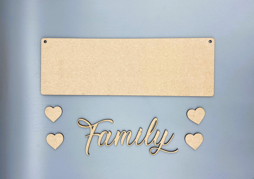 MDF 3D hanging Family Sign Blank