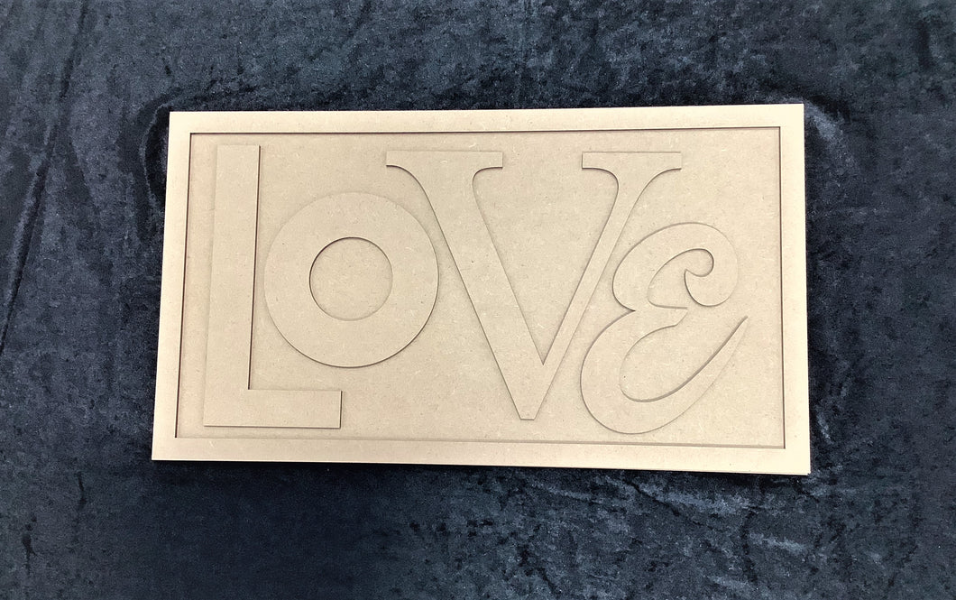 3D MDF Love Sign blank