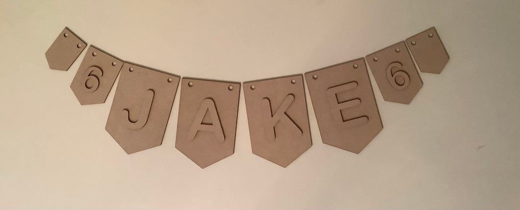 Bunting Plain MDF Letters Blanks