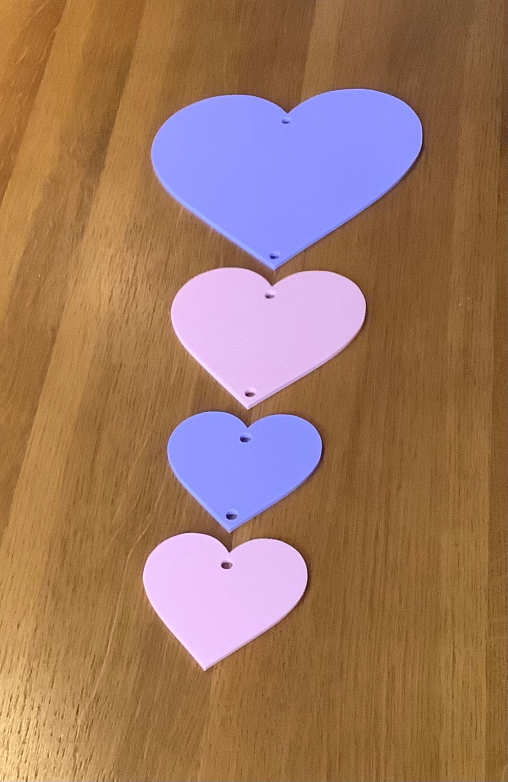 Vertical Pastel Acrylic Heart Bunting