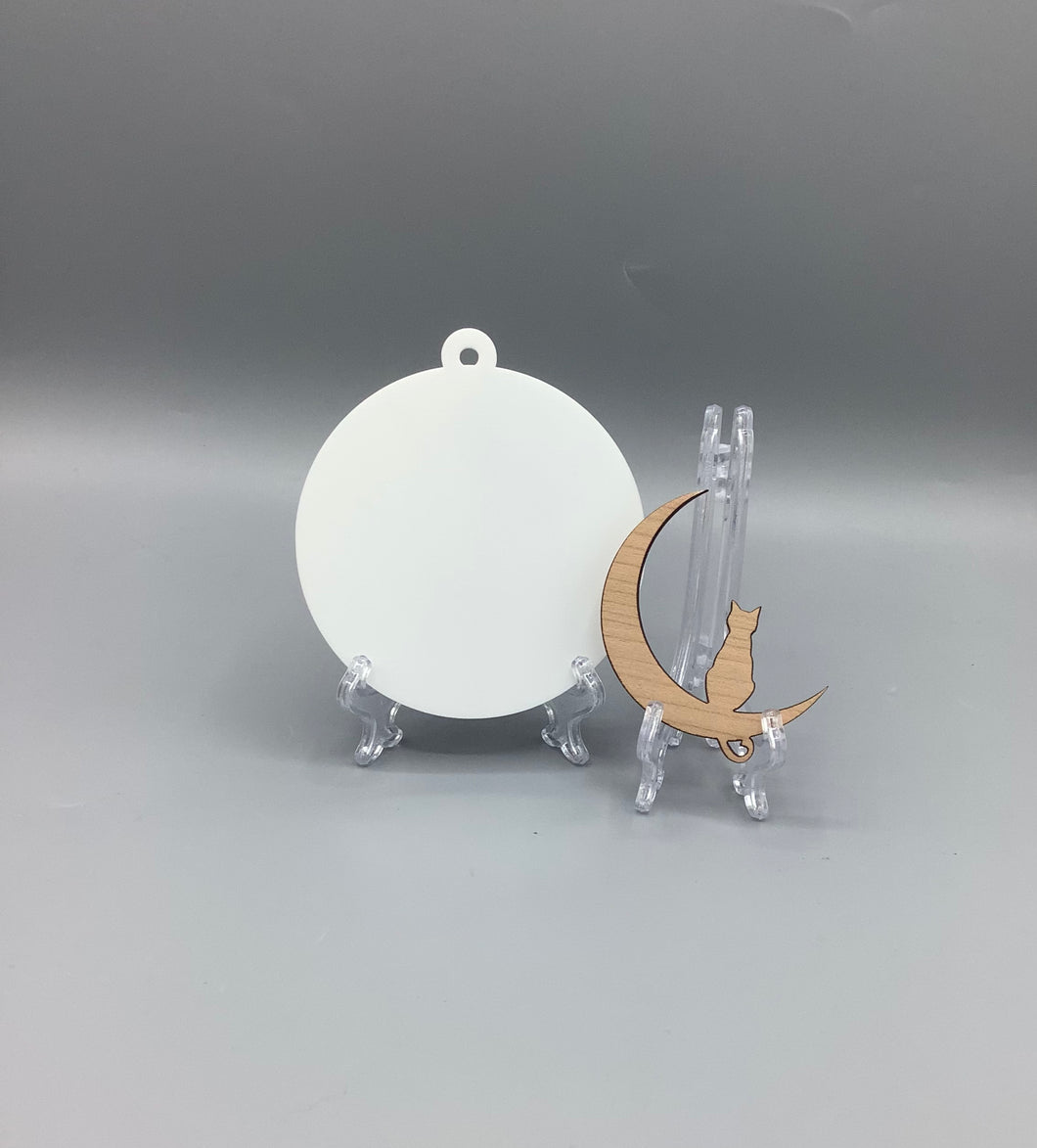 Cat On Moon Memorial Bauble Blank