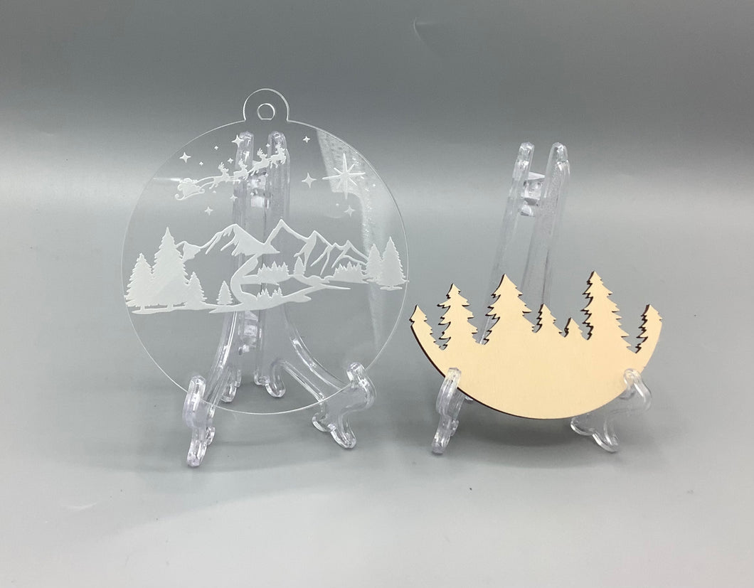 Engraved Santa Scene Bauble Blank